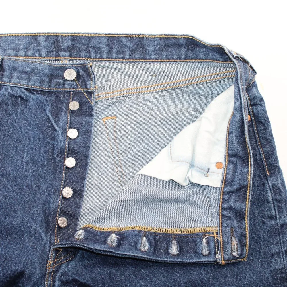Vintage Levi's 501 Jeans 40 X 28 Blue Denim Medium Wash Straight Button Fly - Picture 7 of 12
